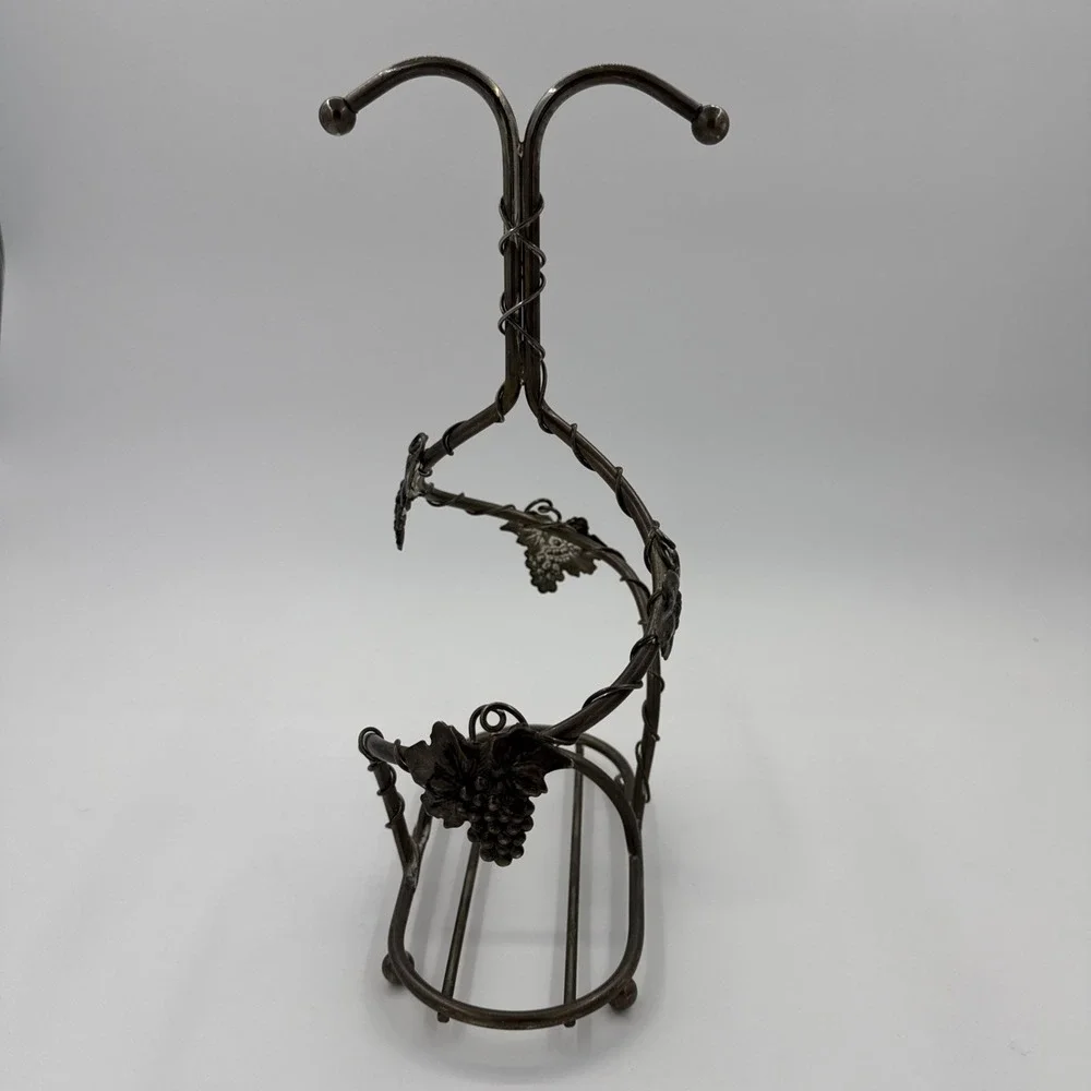 Vintage French Silea Silver Plated Double Wine Bottle‎ Holder With Grapevine